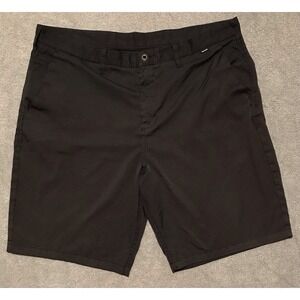 Hurley Mens Shorts Size 40 Black Stripe Chino Outdoor Casual Mid Rise